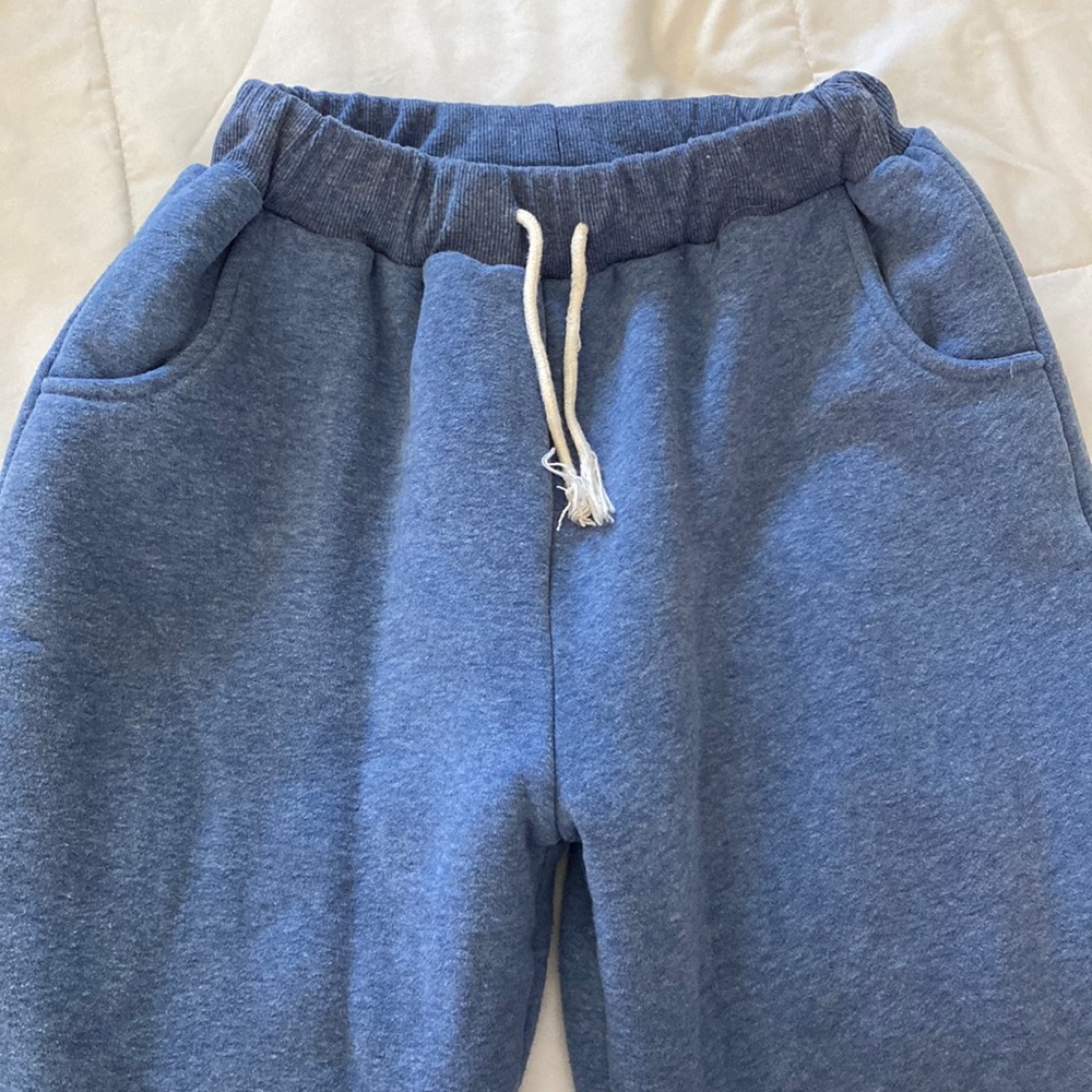 Blue winter warm athletic sweat pants, size M